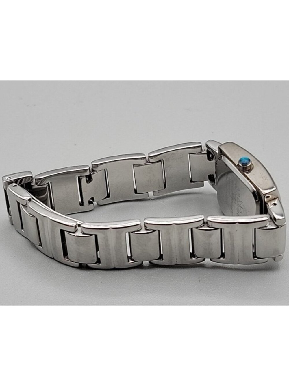 Vintage Android USA OKO Designs Square Silver Tone Women's Watch 22mm 6.5" 1990s - Picture 13 of 16